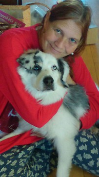 This is a picture of me and my service dog Stormie 