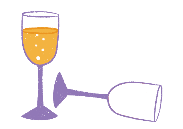 a full glass and empty glass of champagne